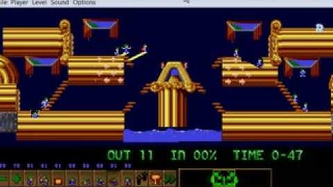 Lemmings my real custom level 19 Secret of the sand castle (my own created board)