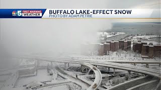 Lake effect snow blankets western New York