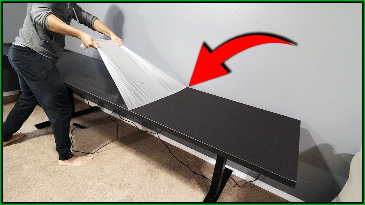 Satisfying plastic peel of my new IKEA countertop desk setup. YouTube