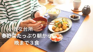 暖かい春の台所。朝から晩まで春野菜たっぷりごはん３食【小さな台所の日常】