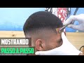 VEJA COMO FAZER CORTE  DEGRADE EM CABELO CRESPO RÁPIDO E FÁCIL