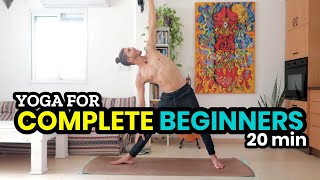 YOGA FOR COMPLETE BEGINNERS ⭐ 20 minutes yoga class you can do at home