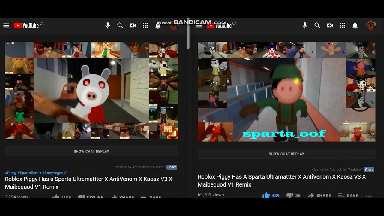 piggy sparta remix comparison