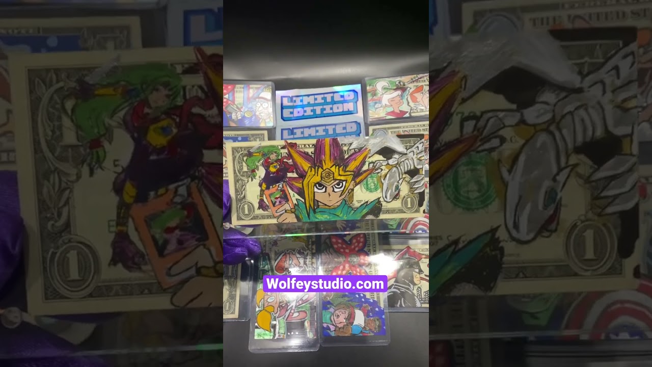 Painting Anime on Real Dollar Bills ! (DOLLAR ART CHALLENGE) 