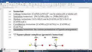 7 7 Square Planar Complexes Geometric Isomers