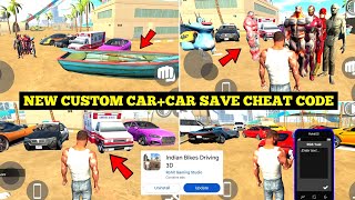 Indian Bike Driving 3D New Cars Cheat Code 🤯🔥| Custom Car Feature+All Cheat Codes| Harsh in Game