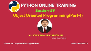 Python|Session 59|Object Oriented Programming(Part-1)|Mr.SIVA RAMA PRASAD KOLLU