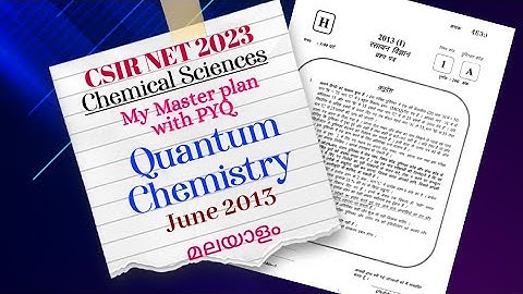 CSIR net |Quantum Chemistry | June 2013 | PYQ