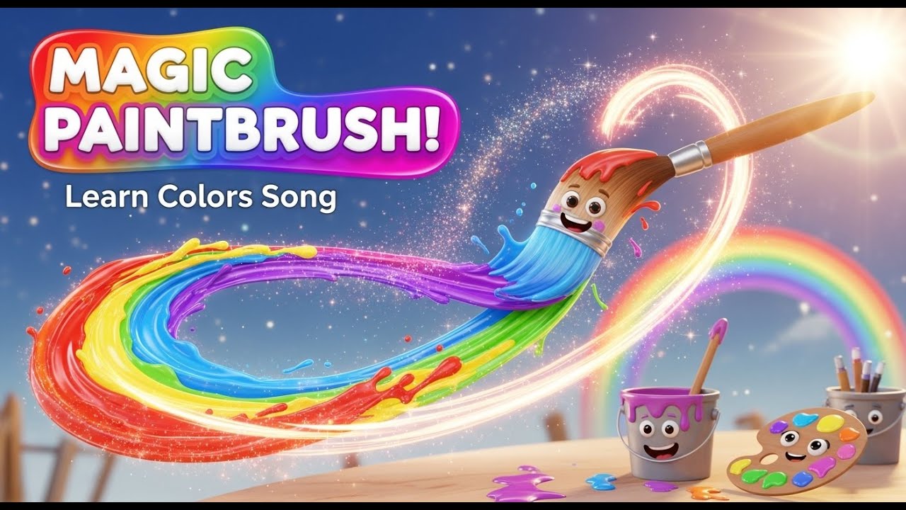 MAGIC PAINTBRUSH ADVENTURE 🎨✨ | Learn Colors Song for Kids |  Educational FUN Music Video