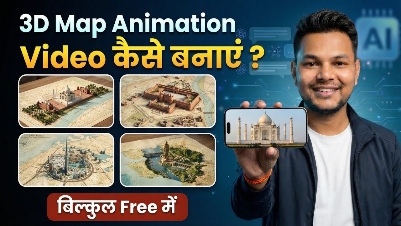 💥 AI से Realistic 3D Map Animation Video कैसे बनाएं 😱 | 3D Map Animation Tutorial 🤯