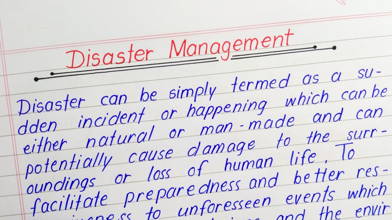 disaster management essay in easy words