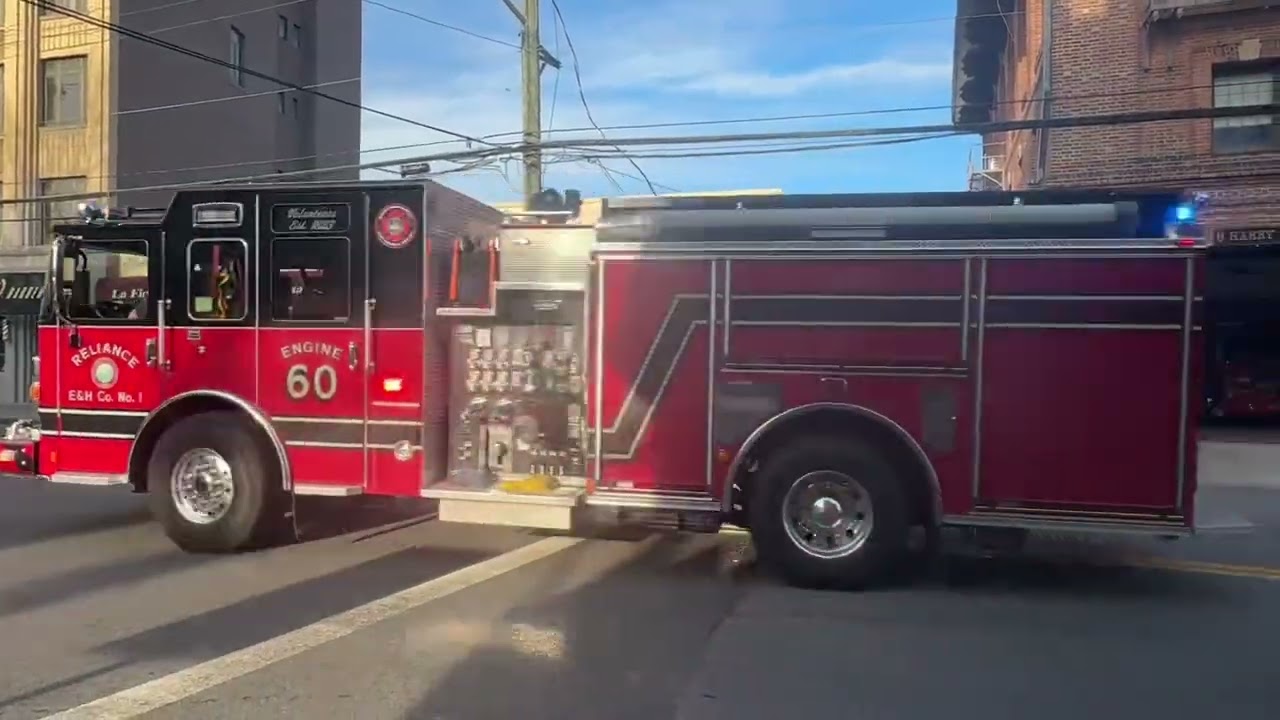 Port Chester Fire Full House Rescue 41 Engine 60 and Ladder 31 responding to a commercial alarm