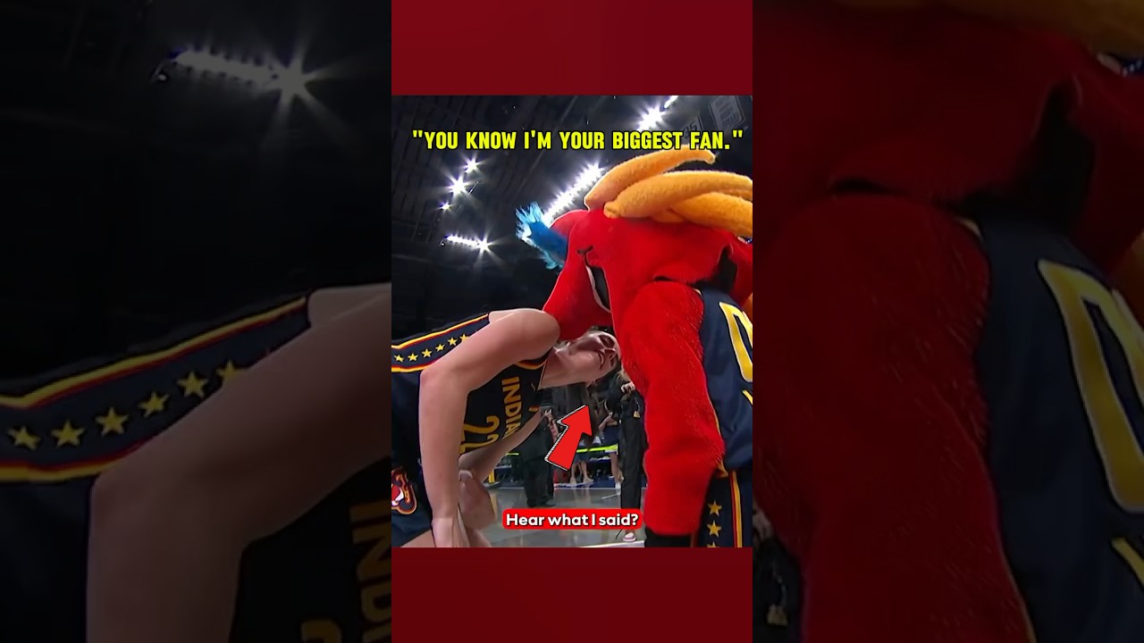 Caitlin Clark can't contain her excitement when she sees the Indiana Fever mascot 🤗 