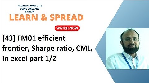 [43] FM01 efficient frontier, Sharpe ratio, CML, in excel part 1/2