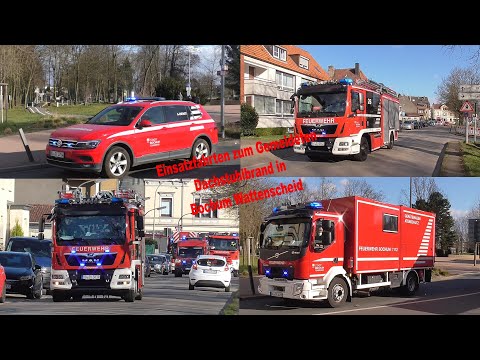 [NEUFAHRZEUGE] Gemeldeter Dachstuhlbrand - Einsatzfahrten von Freiwilliger & Berufsfeuerwehr Bochum