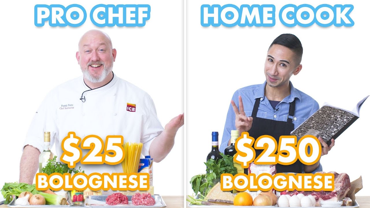 trattoria pizzeria il bolognese  New  $ 250 so với $ 25 Pasta Bolognese: Pro Chef \u0026 Home Cook Trao đổi nguyên liệu | Sử thi
