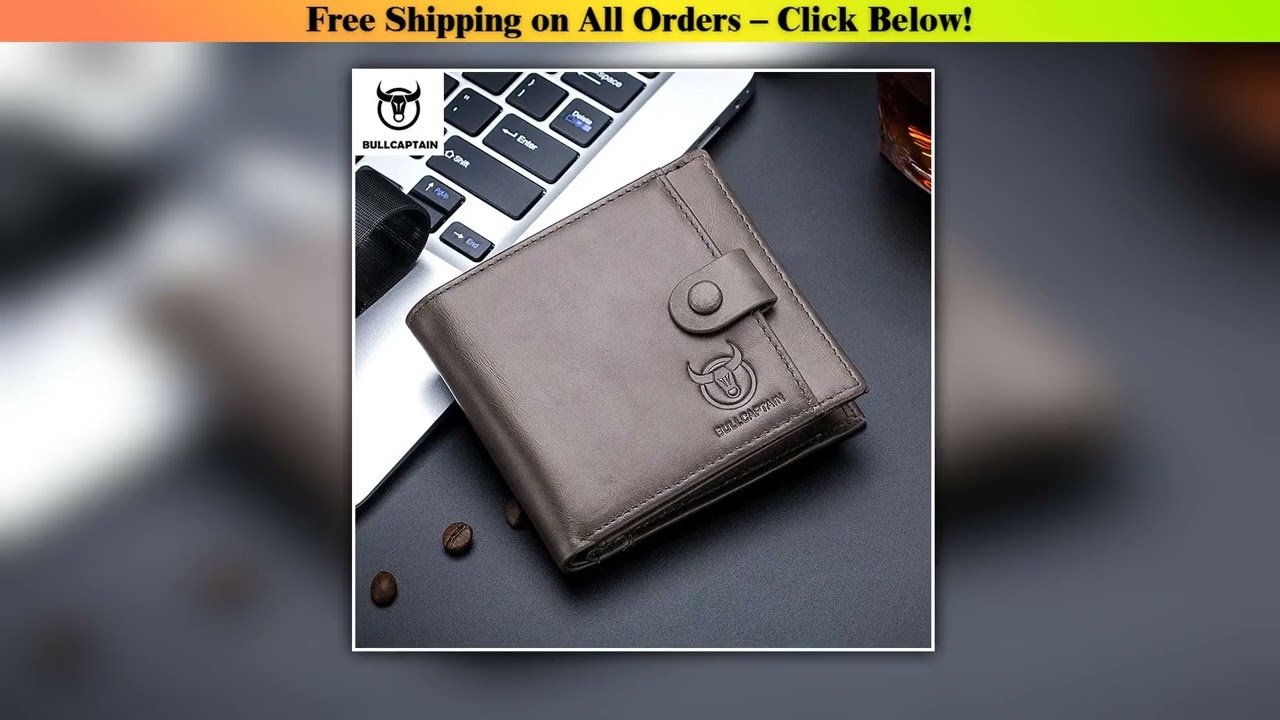 BULLCAPTAIN Genuine Leather Men's Wallet Coin Purse Small Wallet Retro Short Wallet British Casual