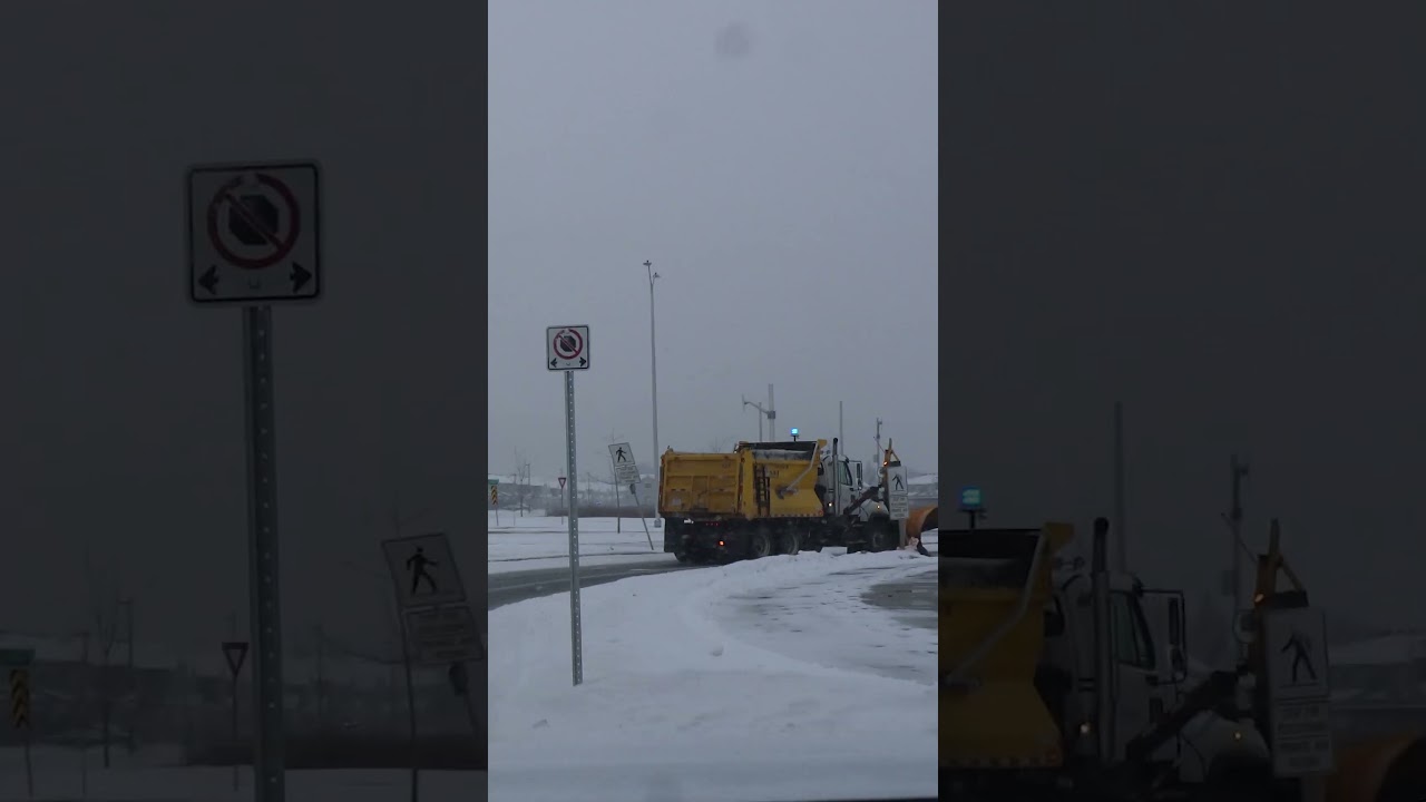 Snow Removal❄️Plow Drop🔄Plowing Rounabout #shorts