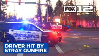 Driver at red light with 3 kids in car hit by gunfire in Gresham