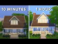 10 Minute vs 1 Hour Build Challenge in The Sims 4