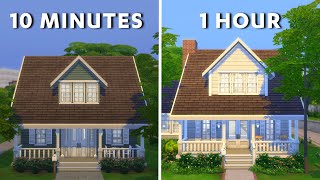 10 Minute vs 1 Hour Build Challenge in The Sims 4