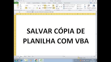 Salvar CÓPIA de Planilha Excel em Novo ARQUIVO com Códigos VBA