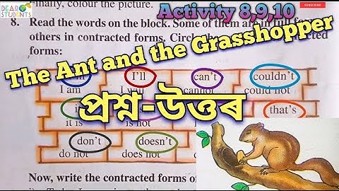 ‘The Ant and the Grasshopper’ class 4/ The Ant and the Grasshopper Question Answer (Activity 8,9,10)