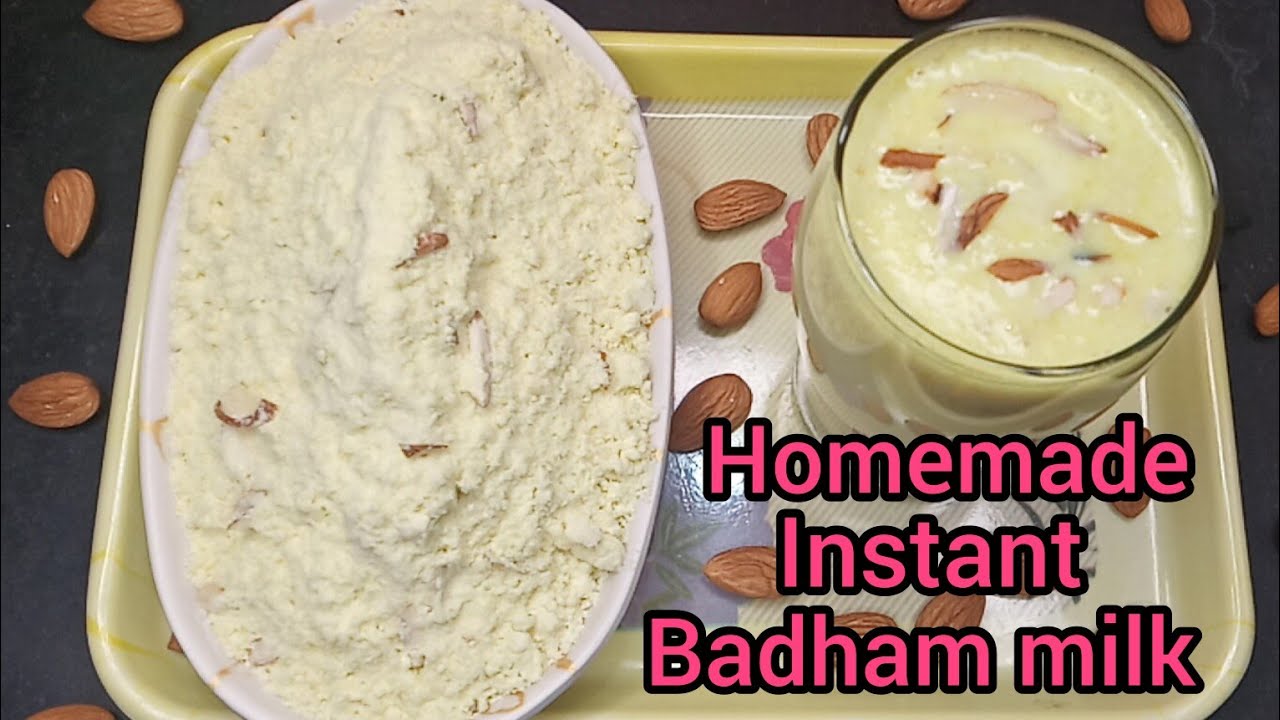 Homemade instant Badham milk /in Telugu / badham milk ...