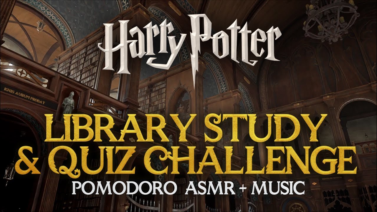 2h STUDY SESSION + HARRY POTTER QUIZ 💡📖 Hogwarts Library Pomodoro Timer ...