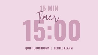 💗 15 Minute Quiet Countdown Timer ⌛ Gentle Alarm ⏰ Aesthetic Pastel Pink
