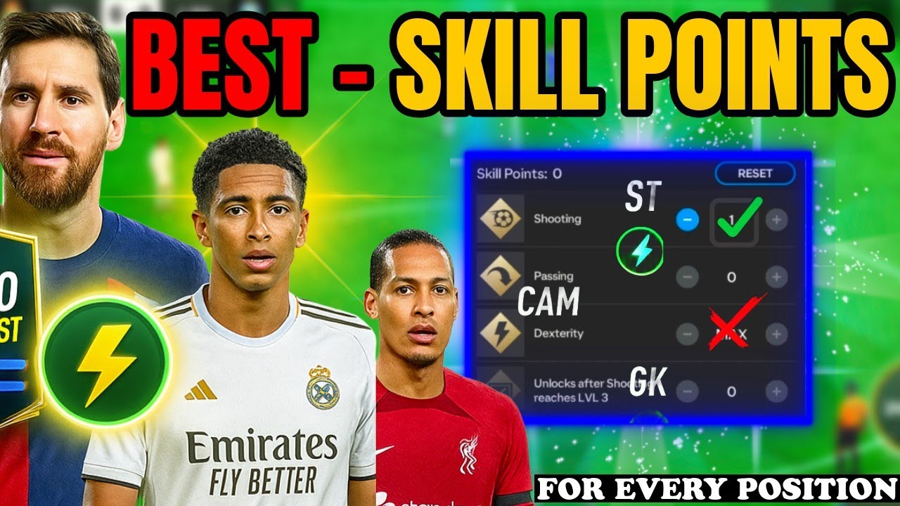 Best Skill Points For Every Position IN FC Mobile💪💪How to use Skill Points in EA fc Mobile 