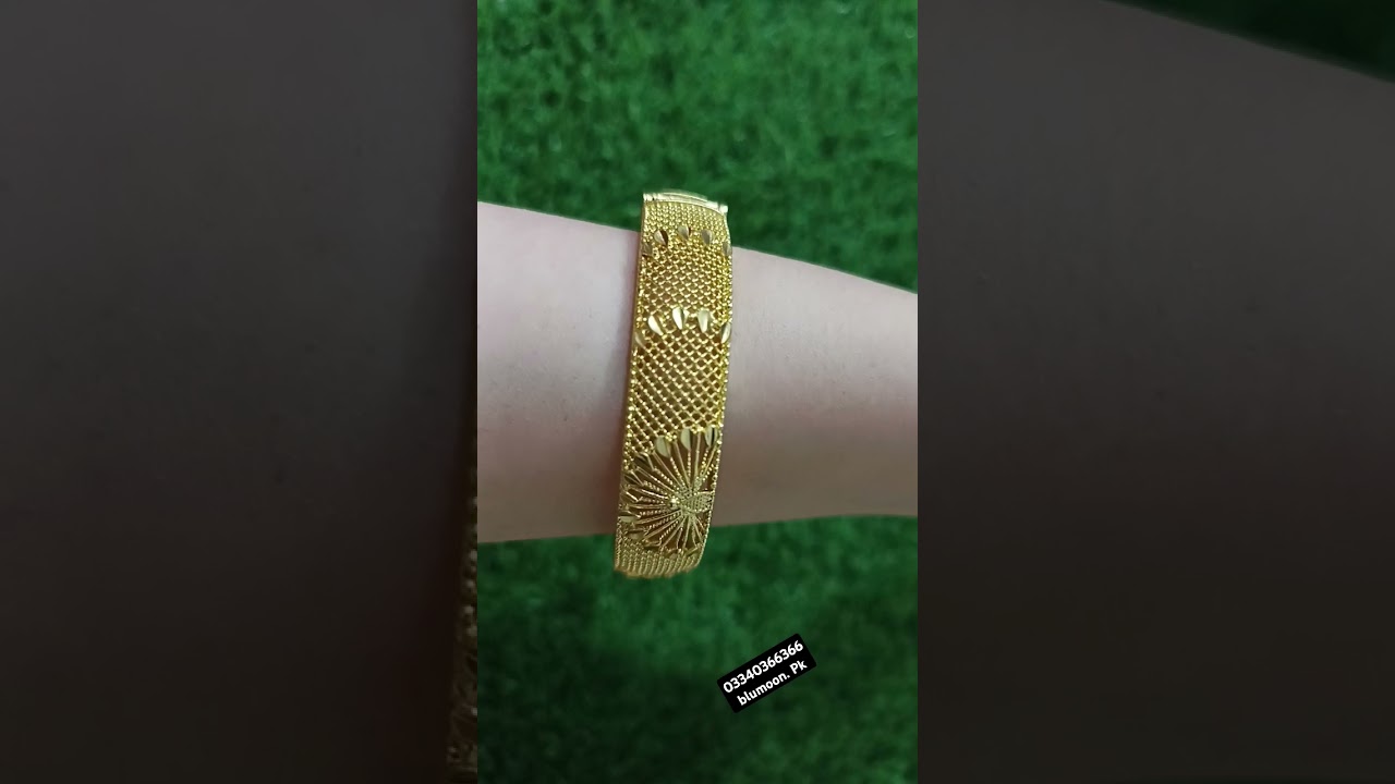 18k gold plated carving kara                     