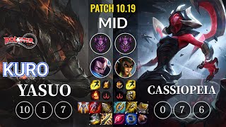 KT Kuro Yasuo vs Cassiopeia Mid - KR Patch 10.19