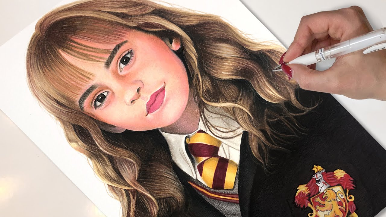 Drawing Hermione Granger - Emma Watson - YouTube