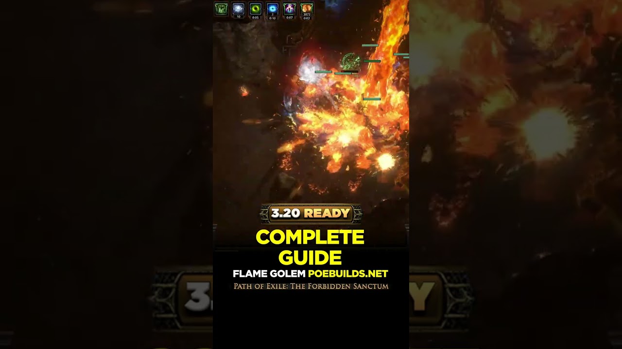 3.20 FLAME GOLEM - Complete Guide - PoE Builds #shorts #pathofexile #poe