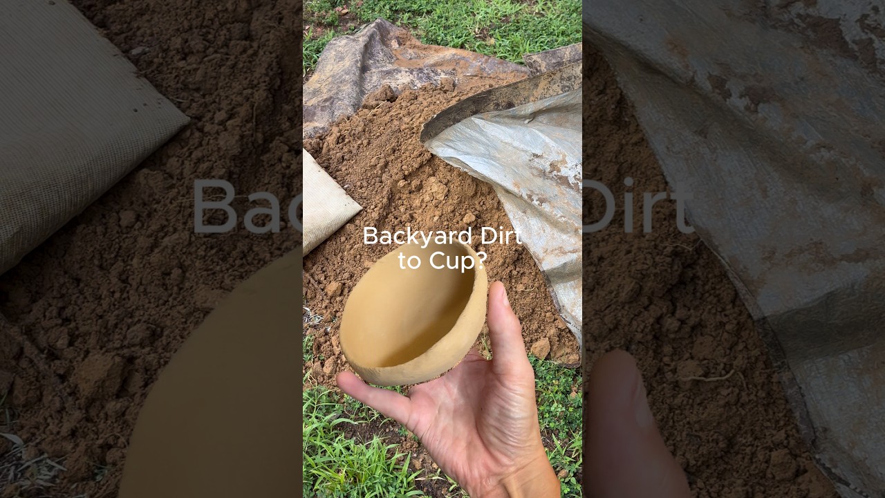 I Turned Backyard Dirt Into a Clay Cup #Shorts