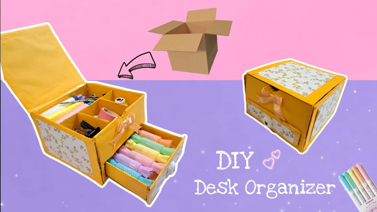 Diy Desk Organizer From Waste Cardboard/ Best Out Of Waste / Desk ...