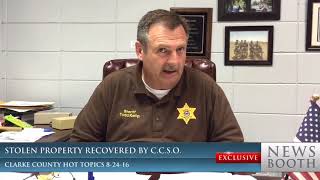 Stolen Property Recovered at Residence on County Road 446 in Clarke County, MS