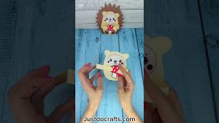 Cute Hedgehog Paper Craft #freetemplate #kidscraft #hedgehog #crafttutorial #papercraft #easycraft