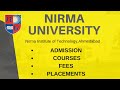 Nirma University Admission Fees Career Placements 