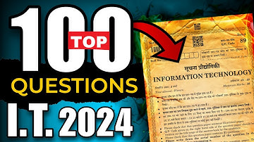 I.T. (Information Technology) 402 One shot🔥 Top 100 questions! यहाँ से बनेगा पेपर 🔥