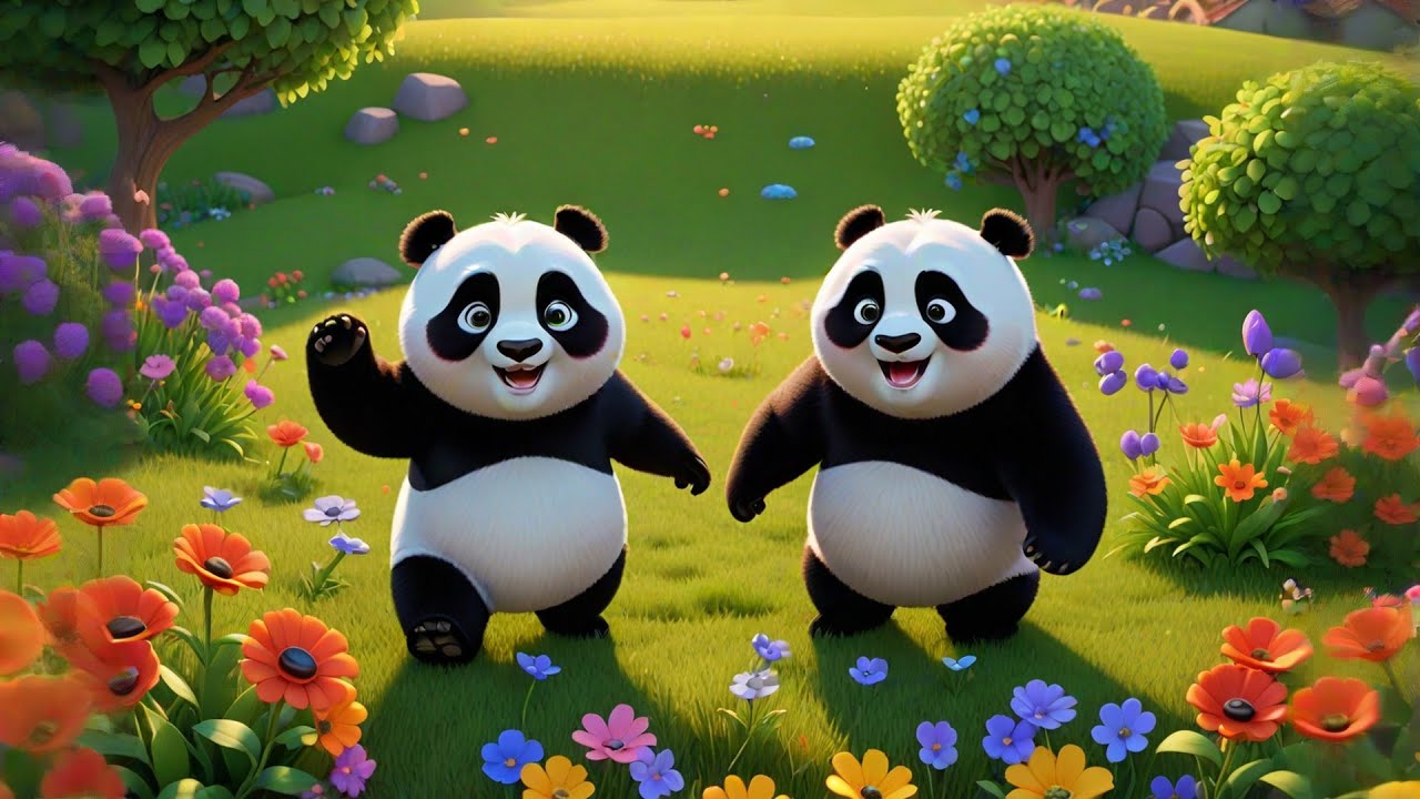 Four Playful Pandas in a Paper Tent | Fun Counting & Imagination Song for Kids | Nursery Rhyme