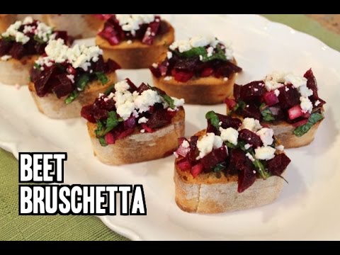 Beet Bruschetta with Feta and Mint