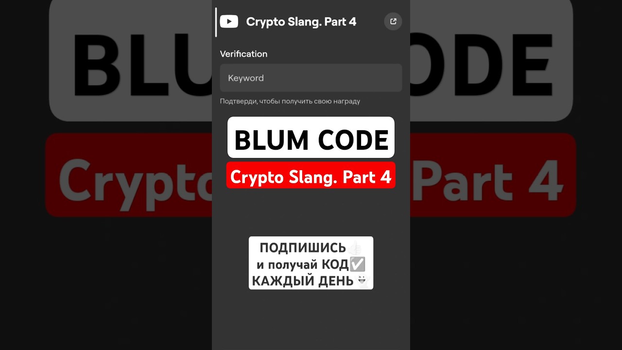 Crypto Slang. Part 4 | BLUM VERIFY VIDEO CODE | БЛУМ видео код