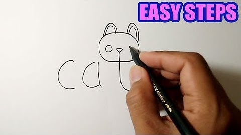 EASY STEPS on How to draw a cat from the word cat