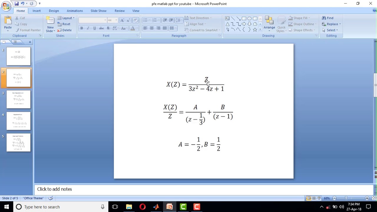 Perform Partial Fraction Expansion In Matlab