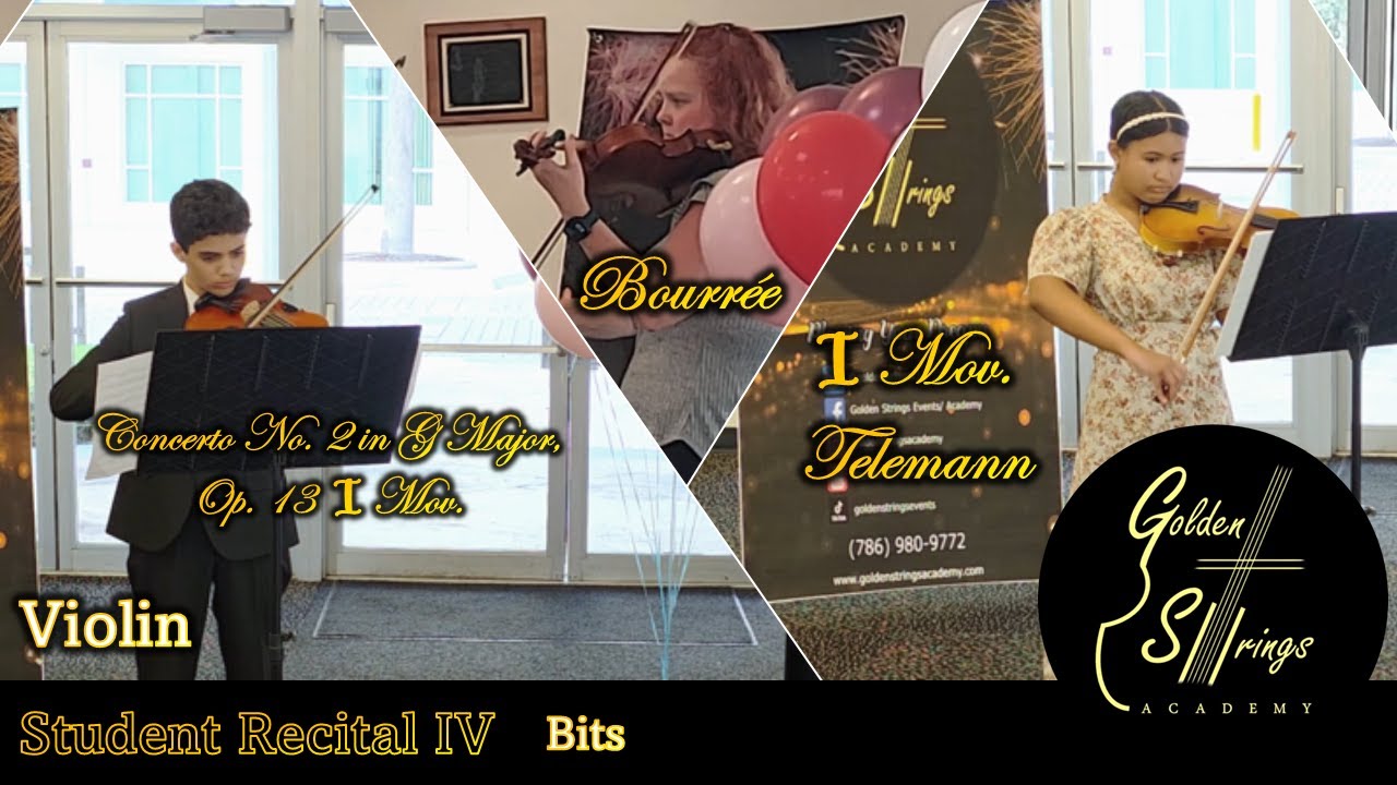 Our Violin Students part 2 - Concerto No. 2 Op.13 I Mov (Seitz), I Mov (Telemann) & Bourrée (Handel)