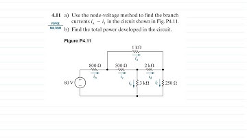 Problem 4.11 (Nilsson Riedel) Electric Circuits 12th Edition - Node-Voltage Method