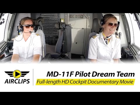 Lady Power on HEAVY JET! Inge & Claudia LH Cargo MD-11 Novosibirsk Ultimate Cockpit Movie [AirClips]