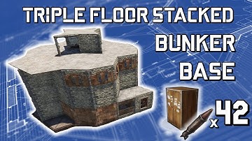 RUST Triple Floor Stack Bunker Base ( Inner Peekdowns )